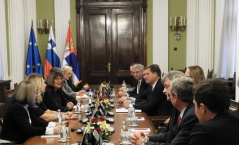 3 December 2019 National Assembly Speaker Maja Gojkovic in meeting with Slovenian Foreign Minister Miro Cerar